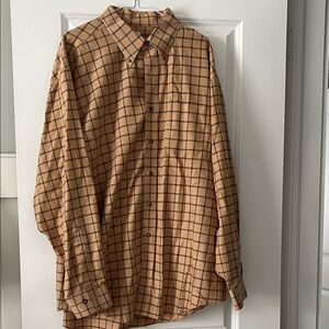 Brooks Brothers Tan Windowpane Button-Down Shirt